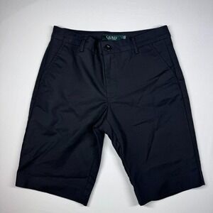 Lauren Ralph Lauren Womens Shorts Sz 2‎ Black Cotton Stretch Preppy Classic 10"
